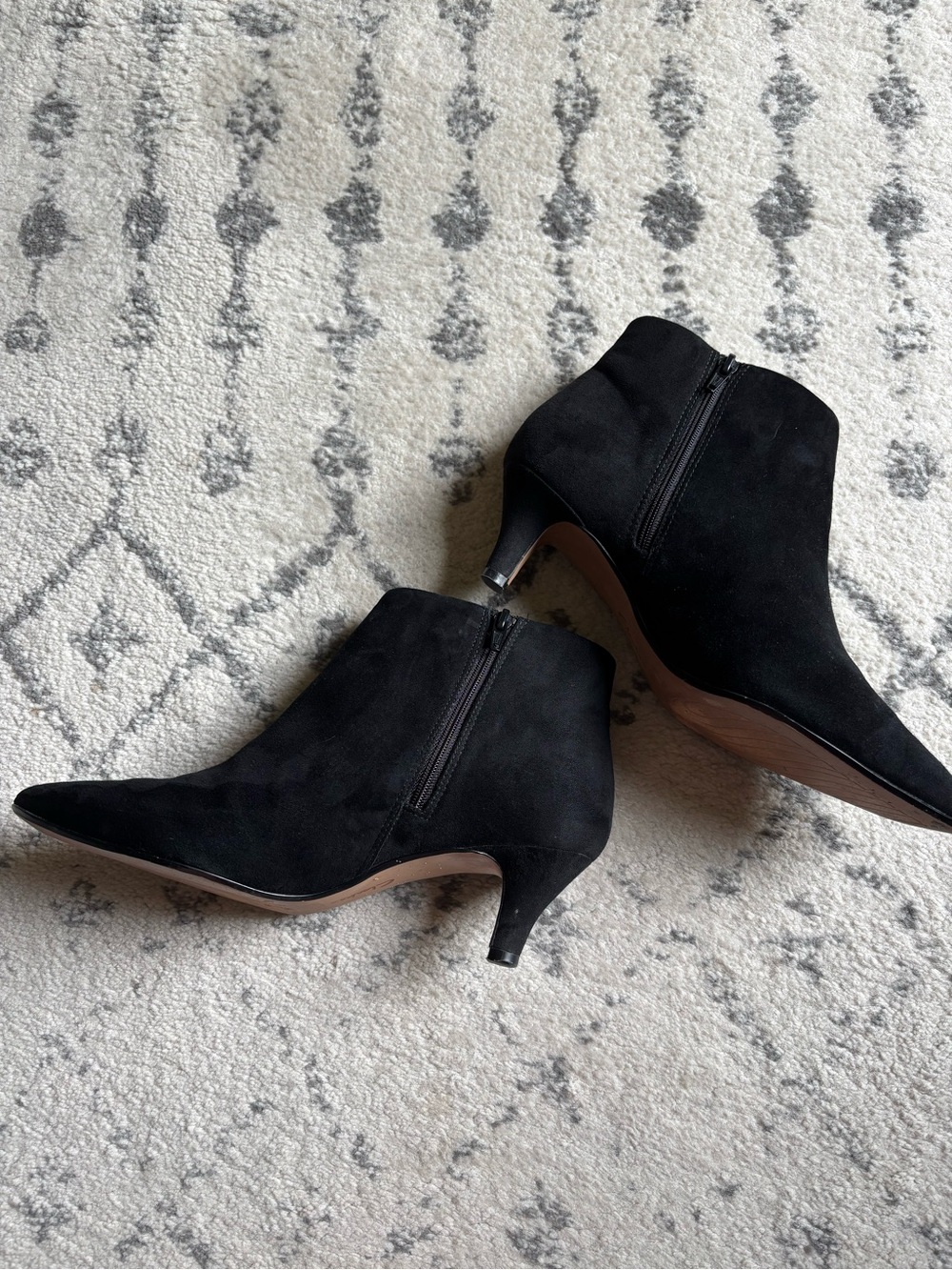 Clark’s Suede Wide-width Ankle Boots with Kitten Heel